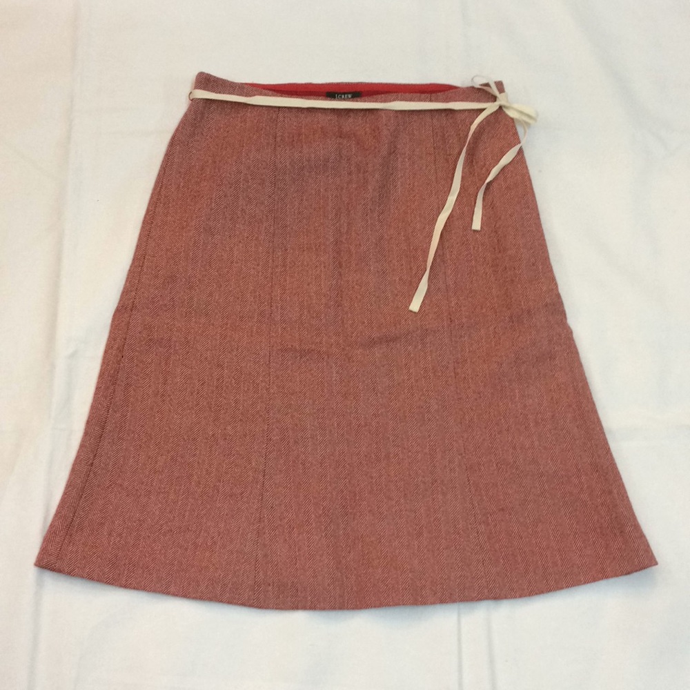 Last Chance! J. Crew red wool skirt - Picture 1 of 7